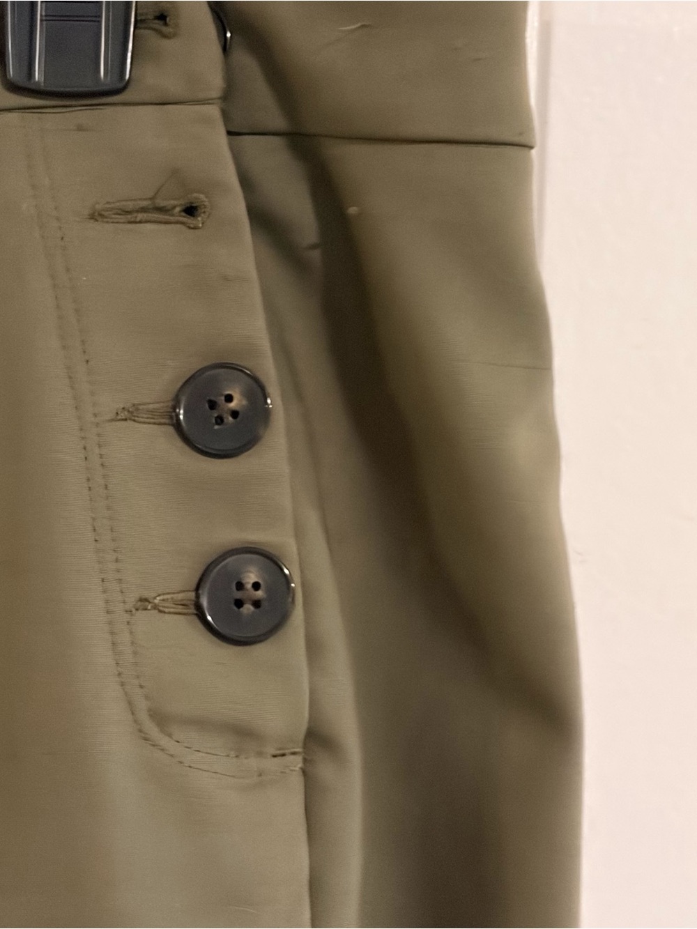 Express Olive Green Button-Fly Chinos